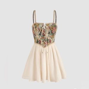 Secret Garden Corset Mini Dress | Cider | L
